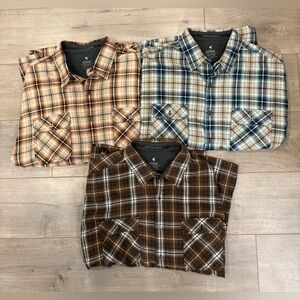 Kuhl Mens Plaid Flannel Shirt Long Sleeve Button Up XXL Set Of 3